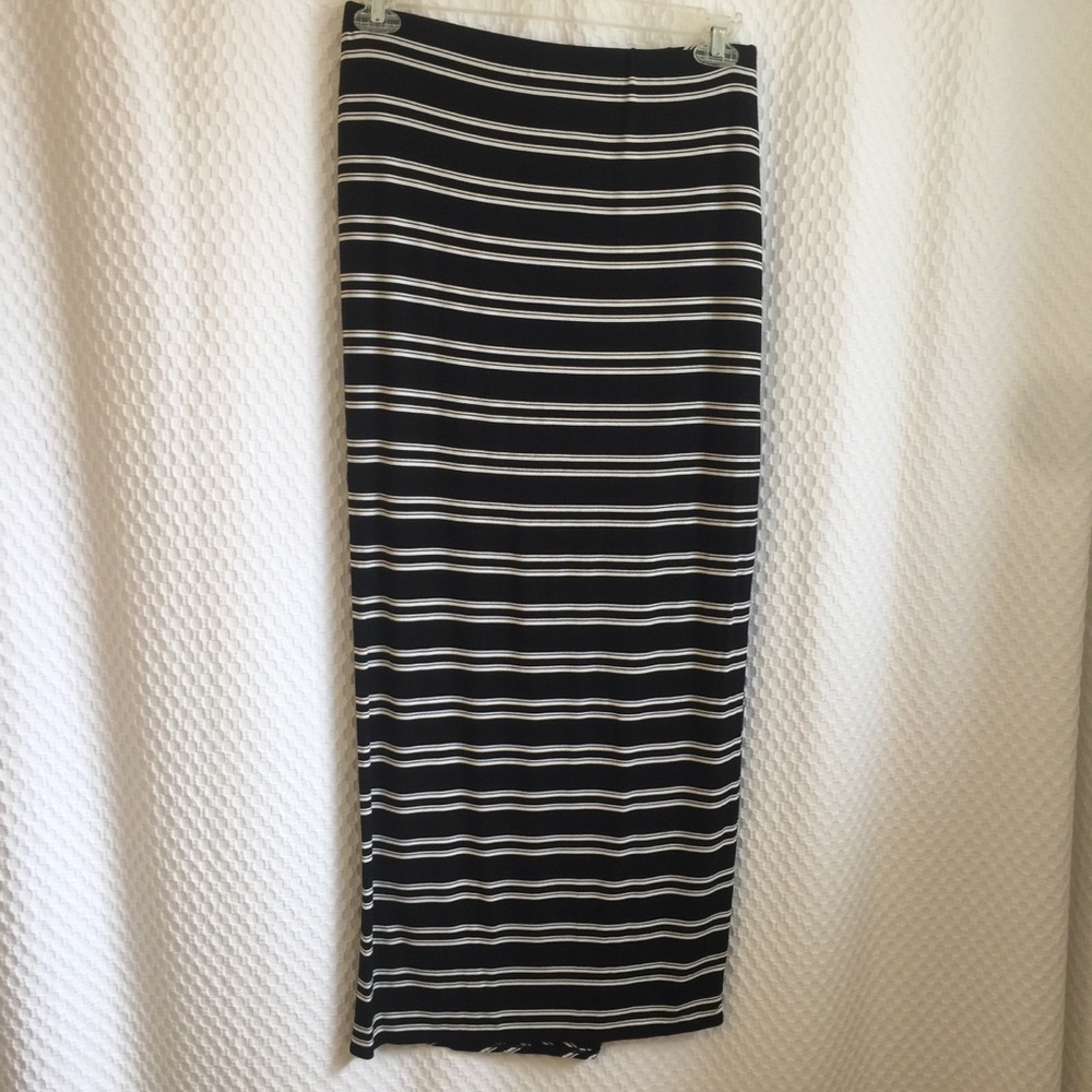 WHBM long skirt black and white striped. #169